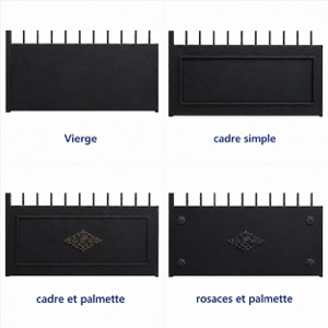 Les quatre décorations disponibles pour les portails et portillons acier