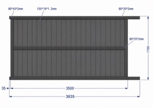Plan du portail aluminium Nice coulissant