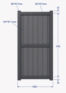Plan du portillon aluminium Nice