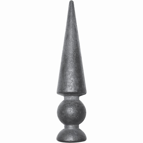 Pointe de lance de 152mm de haut par 31mm de large et avec une base d'un diamètre de 31mm en fer forgé.