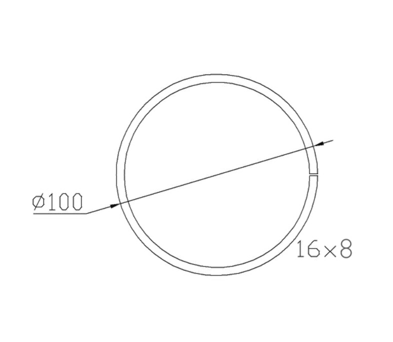 Cercle décoratif, en fer forgé. Diamètre 100mm profilé en fer plat de 16x8mm. Fixation par soudure. Permet de décorer avec un style art moderne votre fabrication en fer forgé, portail, clôture, pergola, mais également permet de renforcer la sécurité, en diminuant le vide entre barreau, ou d'augmenter le soutien. Fourni brut, à peindre ou à vernir pour protéger contre la corrosion.