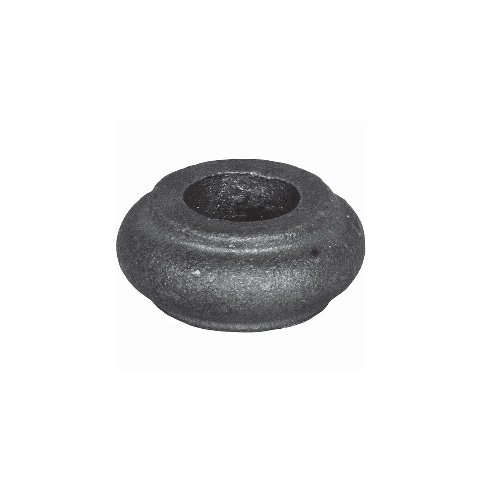 Garniture fine de barreaux, en fonte. Compatible avec des barreaux de diamètre 16mm. Hauteur 17mm largeur 35mm. Cette bague sobre ornera vos barreaux de grilles de défense, portails, escaliers par exemple. Fixation par vis car taraudage M5 (vis fournie). Fourni brut, à peindre ou à vernir avec un produit adapté pour la protection contre la corrosion. Produit galvanisable.