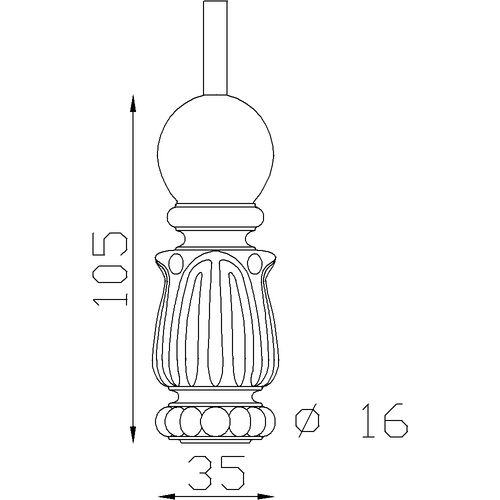 Equerre pour rampe en fer forgé à souder. Compatible avec des barreaux de diamètre 16mm.