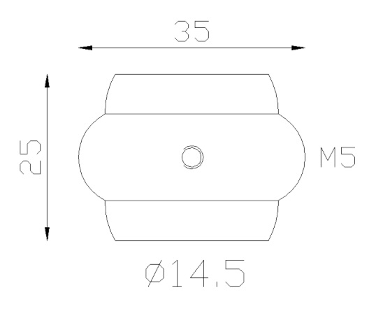 Garniture de barreaux en acier tourné. Compatible avec des barreaux de diamètre 14mm, grâce à son taraude de ø14,5mm. Hauteur 25mm largeur 35mm. Cette bague d'apparence sobre ornera vos barreaux de grilles de défense, portails, escaliers par exemple. Fixation facile, à visser avec vis de taraudage M5. Fourni brut, à peindre ou à vernir avec un produit adapté pour la protection contre la corrosion.