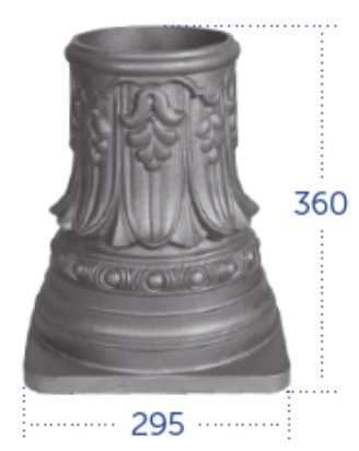 Embase fonte 360x300 pour tube Ø160