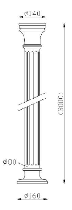 Colonne cannelée octogonale, en fonte. Hauteur 3000mm Diamètre du tube Ø800mm Largeur de la base Ø160mm. Permet la réalisation d'une pergola ou d'un ouvrage à forte resistance pondérale, résistance 3000KG. Son design sobre et élégant sera votre allié pour sublimer votre décoration. Convient pour une utilisation en intérieur ou en extérieur. Livrée brut. Existe en hauteur 2500mm (référence 06300).