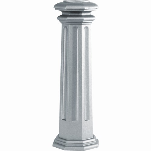 Base décoration alu  635x200 - Cette base reçoit aussi bien un tube cannelé qu'un tube lisse Ø80, c'est l'un des éléments nécessaires à l'assemblage d'un poteau modulaire.