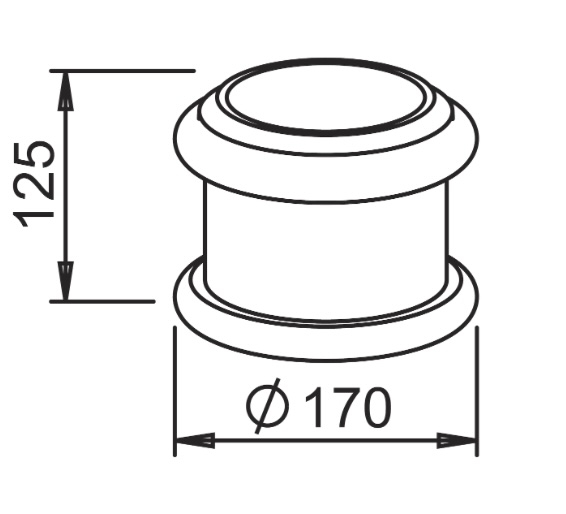 Rondelle décorative pour fût lisse de diamètre Ø100mm, en aluminium. Hauteur 125mm Largeur 170mm. Elle permet de cacher les espaces des cannelures ou les soudures, au dessus d'une base ou au dessous d'un chapiteau. S'utilise avec le tube lisse référence 063102. Existe en version pour tube de Ø80mm (référence 063101). Finition: brut.