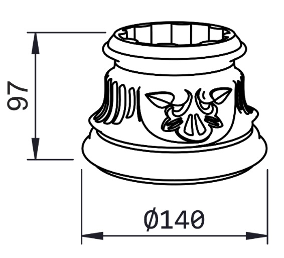 Décoration basse ou haute pour colonne alu en tube cannelé, décoration florale, en aluminium. Hauteur 297mm, base diamètre Ø140mm, pour tube Ø80mm. C'est l'un élément nécessaires à l'assemblage d'un poteau modulaire. Permet une finition élégante. Convient pour un usage en intérieur ou en extérieur. Finition: brut. Existe en version pour tube de lisse (référence 06401). Peut être complété par des rondelles (référence 06320,06318).
