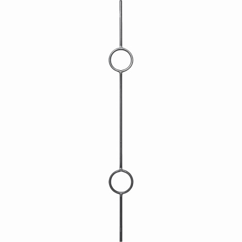 Barreau lisse avec motif double cercle, en fer forgé. Hauteur 950mm Largeur 100mm  rond lisse plein de diamètre 12mm. Fixation par soudure. Fourni brut, à peindre ou à vernir pour protéger de la corrosion. Au delà de son rôle sécuritaire, il peut être un élément décoratif dans plusieurs réalisations en fer forgé tel que du mobiliers, divers objets décoratifs, des grilles de défense, des rampes d'escaliers, des portails, des kiosques, des gardes corps.