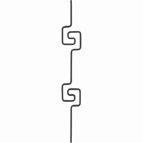 Barreau lisse avec motif double Tetris, en fer forgé. Hauteur 990mm Largeur 130mm carré lisse plein de 12x12mm. Fixation par soudure. Fourni brut, à peindre ou à vernir pour protéger de la corrosion. Au delà de son rôle sécuritaire, il peut être un élément décoratif dans plusieurs réalisations en fer forgé tel que du mobiliers, divers objets décoratifs, des grilles de défense, des rampes d'escaliers, des portails, des kiosques, des gardes corps.