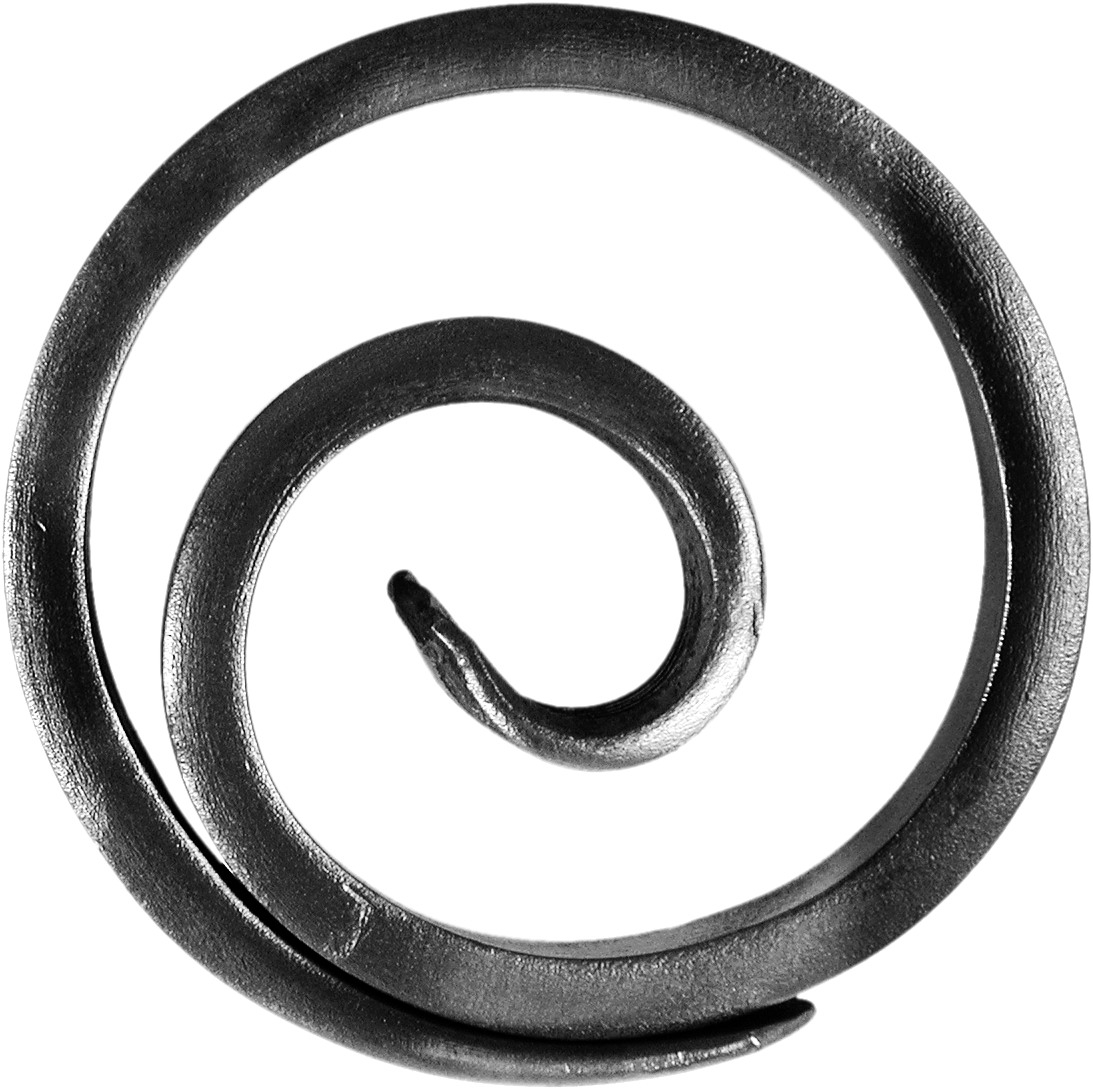 Cercle en spirale avec finition en patte d\'oie d\'un diamètre de 100mm.