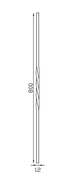 Barreau semi torsadé, en fer forgé. Hauteur 800mm carré lisse de 12x12mm. Fixation par soudure. Fourni brut, à peindre ou à vernir pour protéger de la corrosion. Au delà de son rôle sécuritaire, il peut être un élément décoratif dans plusieurs réalisations en fer forgé tel que du mobiliers, divers objets décoratifs, des grilles de défense, des rampes d'escaliers, des kiosques, des gardes corps.