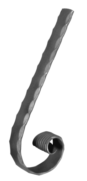 Départ ou arrivée de main courante pleine martelée avec extrémité effilée, en fer forgé. Hauteur 130mm Longueur 400mm largeur 40mm et épaisseur 8mm. Element de finition idéal pour votre rampe d'escalier ou votre garde corps, par exemple, avec une utilisation aussi bien en intérieur qu'en extérieur. Fixation pour soudure. Fournie brut, à peindre ou à vernir avec un produit adapté contre la corrosion. Compatible avec la main courante de référence 12005.