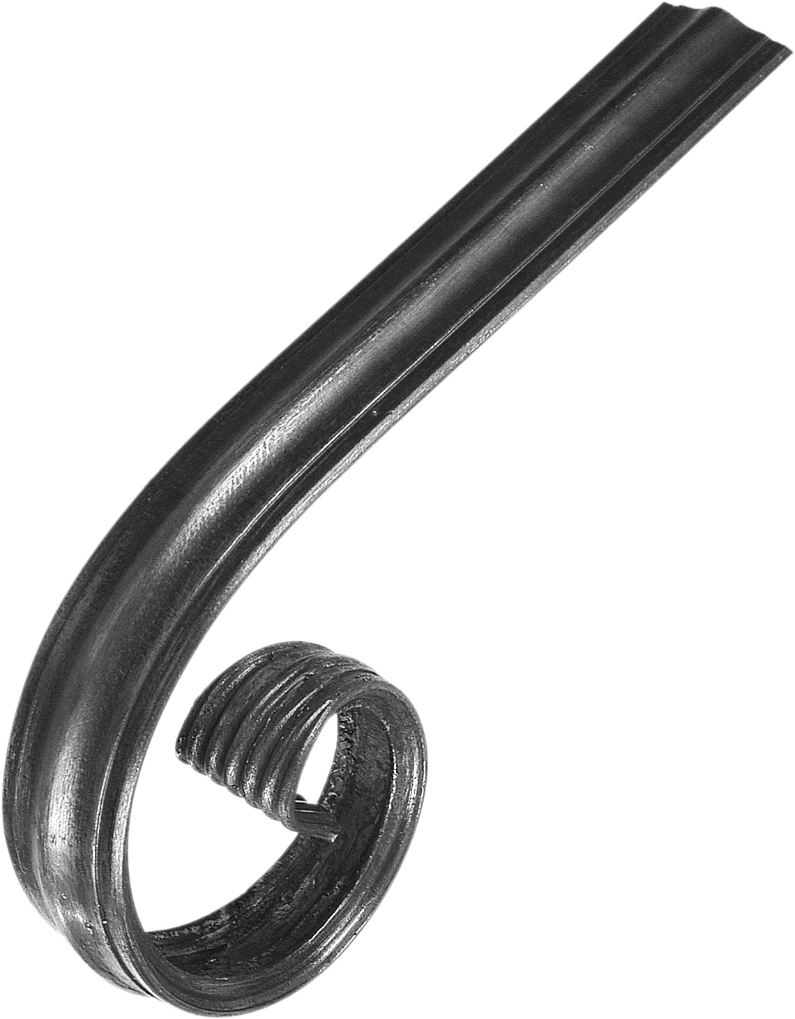 Crosse en fer forgé de 285mm de long et 45mm de large x hauteur 15 mm gorge creuse 27 mm . compatible avec la main courante 12271 ou main courante 180171
