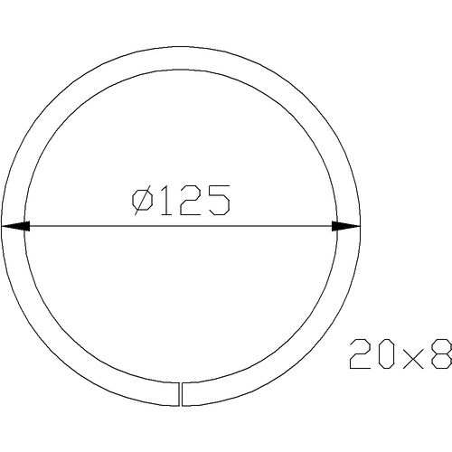 Cercle en acier d'un diamètre de 125mm.