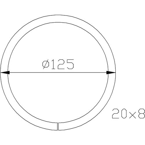 Cercle décoratif, en fer forgé. Diamètre 125mm profilé en fer plat de 20x8mm. Fixation par soudure. Permet de décorer avec un style art moderne votre fabrication en fer forgé, portail, clôture, pergola, mais également permet de renforcer la sécurité, en diminuant le vide entre barreau, ou d'augmenter le soutien. Fourni brut, à peindre ou à vernir pour protéger contre la corrosion.