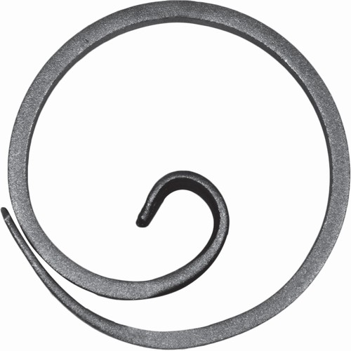 Cercle en forme d'escargot d'un diamètre de 110mm. Plat 12 x 6 mm 