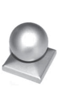 Boule 40 mm avec support acier carré 30x30  mm . Finition galvanisé
