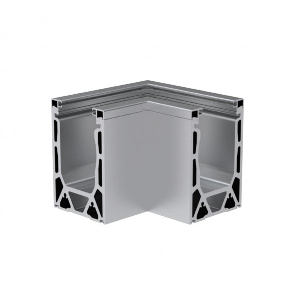 Angle Alu intérieur pour fixation sol . Longueur intérieur 64 mm . Longueur extérieur 150 mm . compatible pour verre de 12 mm a 25 mm 