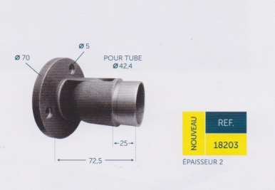 Renforcez la sécurité et l'élégance de vos escaliers avec notre connecteur mural en acier conçu pour les mains courantes. Réalisé pour s'adapter aux tubes de diamètre 42,4mm et d'une épaisseur de 2mm, ce support est l'allié incontournable de vos projets de balustrades. Conception Ajustable : Support réglable pour s'adapter parfaitement à votre main courante. Montage Simplifié : Assemblage facile par collage, sans besoin de soudure ou de compétences techniques avancées. Acier Durable : Fabriqué en acier robuste pour une longévité accrue et une résistance fiable. Polyvalent et Pratique : Idéal pour une installation murale dans des espaces intérieurs ou extérieurs.Avec son design sobre et fonctionnel, notre connecteur de main courante est l'exemple parfait de la simplicité alliée à l'efficacité. Ajoutez-le dès maintenant à votre projet pour garantir la sécurité et l'esthétique de vos installations.