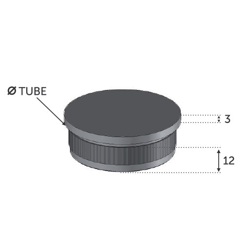 Finition plate acier pour tube Ø42.4 - ép 2mm