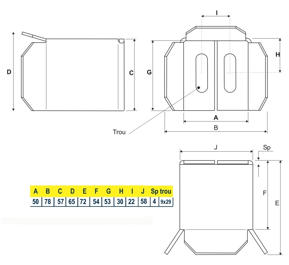 Avaloir  pour un tube de 40 fermeture guide portail 