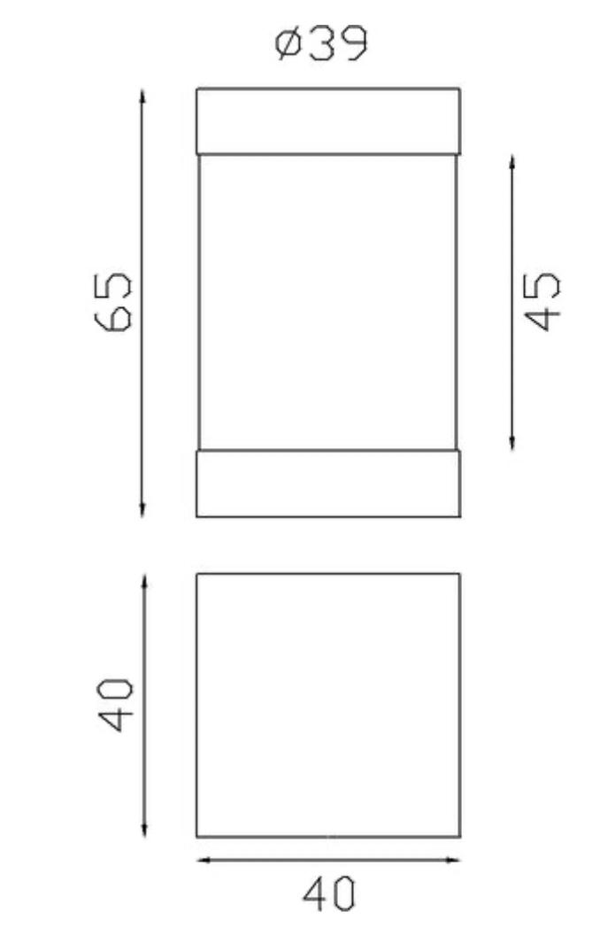 Axe  pour un tube ou carré plein de 40x40mm. Compatible avec le gond réglable référence 19121.