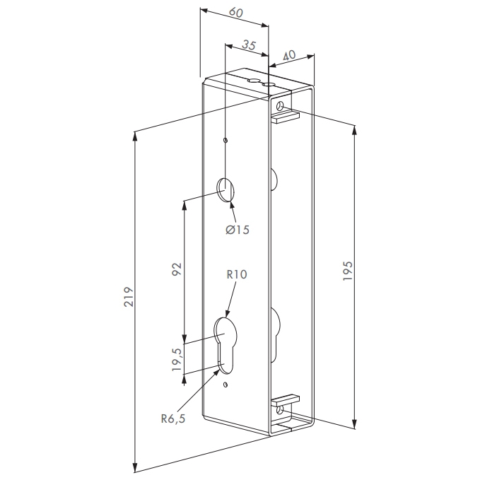 Ce coffre en acier brut se soudera sur votre tube 40x40. Son utilisation est recommandée pour la serrure LOCINOX 19625 Dimensions : 60x40 épaisseur 2mm