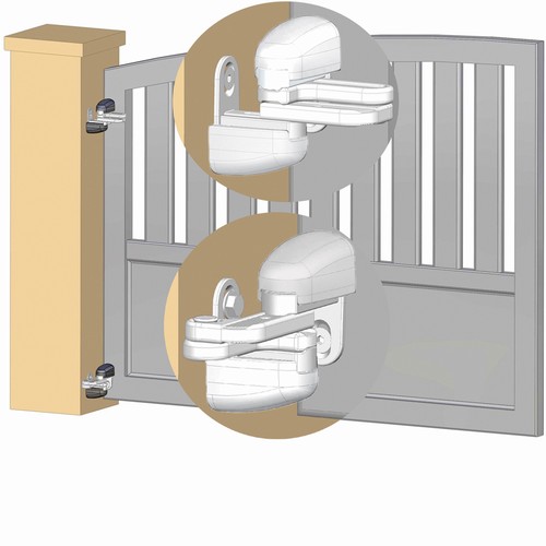 Gond blanc permettant de compenser une pente de 6 à 17%. Peut supporter un poids maximal de 70Kgs par vantail. Trous de fixation de Ø8mm. Jeu de deux pièces pour un vantail. Ce type de gonds n'est pas compatible avec une motorisation. Cache blanc. L'entraxe entre les deux compensateur est à définir en fonction du degré de la pente.