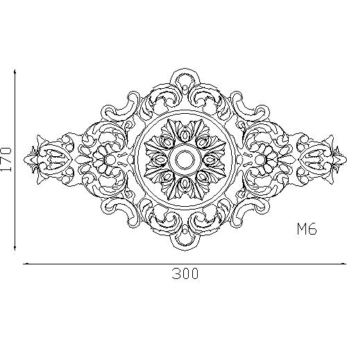 Palmette en Alu à visser de 300mm de longueur et 170mm de hauteur . Taraudage M6 vis non fournies