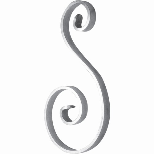 Volute en S alu 225x115 - Plat 14x5 mm 
