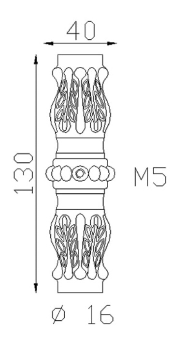 Garniture de barreaux avec multiple détails gravés, en laiton. Compatible avec des barreaux de diamètre maximum de 15,8mm. Hauteur 130mm largeur 40mm. Cette bague aux motifs travaillés ornera vos barreaux de grilles de défense, portails, escaliers par exemple. Fixation facile, à visser (livrée avec sa vis). Finition: polie vernie. En choisissant le laiton, vous faites bien plus qu'un choix esthétique, vous choisissez aussi la robustesse et oubliez les problèmes de corrosion.