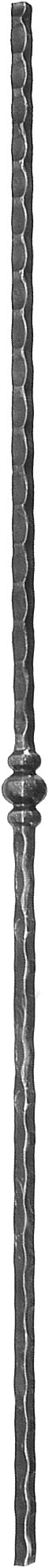 Barreaux en carré de 12  martelé décor boule Hauteur 1000 mm largeur 32 mm 