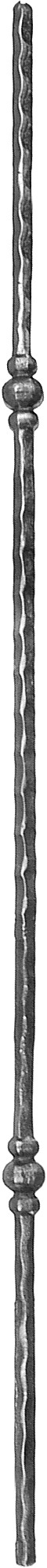 Barreaux en carré de 12  martelé deux décors boules Hauteur 1000 mm largeur 32 mm