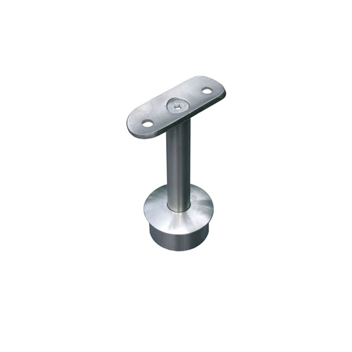 Support de main courante ronde, fixe et droit. Longueur 80mm longueur du manchon 20mm diamètre 48,3mm, compatible avec des tubes de diamètre extérieur de 48,3mm en inox ou en bois. En inox 304. À manchonner dans le tube support, et à visser à la main courante grâce à 2 trous de diamètre 6,5mm (visserie non fournie). Permet d'être utilisée en intérieur comme en extérieur et même en bord de mer. Existe en version réglable (ref 30231).
