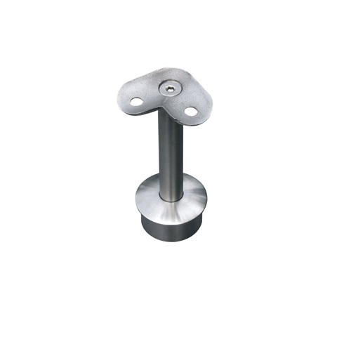 Support de main courante ronde, fixe droite. Hauteur 80mm hauteur du manchon 20mm, platine bifide pour angle de 90°, compatible avec des tubes ronds en inox ou en bois de diamètre 42,4mm. En inox 316. À manchonner dans un poteau, et à visser à la main courante grâce à 2 trous de diamètre 6mm (visserie non fournie). Permet d'être utilisé en intérieur comme en extérieur et même en bord de mer. Existe en version inox 304 (ref 30220) et en version pour tube de 48,3mm (ref 30221).