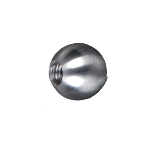 Boule de finition pour une barre ronde de 15mm de diamètre. La boule est taraudée M6. En inox 316.