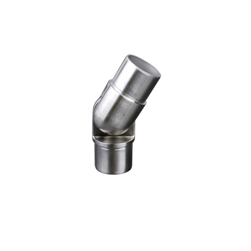 Connecteur réglable compatible avec des tubes de diamètre Ø42,4mm. Hauteur 55,8mm longueur 55,8mm Épaisseur de 2mm. En inox 304, préconisé pour un usage intérieur. Vient s'insérer dans 2 tubes de chaque côté, poteau et/ou main courante, l'angle sera réglé grâce à une vis. Doit être fixé par de la colle bi-composant. 
