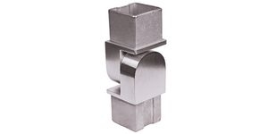 Connecteur réglable en avant et en arrière, compatible avec des tubes carré de largeur 40mm. Hauteur (sans les manchons) 52mm Épaisseur de 2mm. En inox 316, préconisé pour un usage extérieur et intérieur. Vient s'insérer dans 2 tubes de chaque côté, poteau et/ou main courante, l'angle sera réglé grâce à une vis. Doit être fixé par de la colle bi-composant. Compatible avec les tubes 30400916.