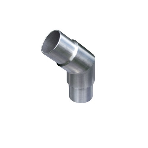 Connecteur à 135 degrés compatible avec un tube d'un diamètre de 42.4mm et d'une épaisseur de 2mm. En inox 316.