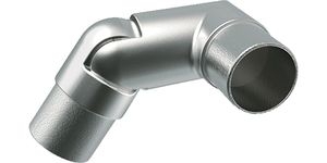 Connecteur gauche de 0 à 70° pour un tube d'un diamètre de 42.4mm et d'une épaisseur de 2mm. En inox 316.
