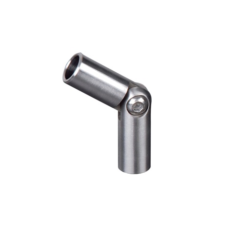 Raccord articulé, en inox 316. Hauteur 36mm Longueur 36mm. Convient pour la connection de tube en rond plein de diamètre Ø12mm. Réglable par vis. Fixation des tubes par colle inox. Utilisation en intérieur ou en extérieur, y compris en bord de mer. Existe en différentes dimensions et en inox 304.