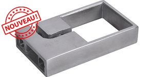 Anneau de serrage pour un tube carré de 40x40mm (le tube rentre à l'intérieur de la platine). En inox 316.