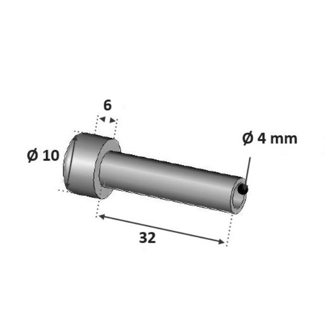Départ de câble pour une pose en applique ou droite (directement dans le poteau), <b>à sertir</b>. Longueur de la tige 32mm Diamètre de la tête 10mm, diamètre intérieur correspondant pour des câbles de Ø4mm. En inox 316, convient pour un usage intérieur ou extérieur. Pièce utile pour un montage en applique avec un connecteur (référence 30505 par exemple) ou pour un montage droit.