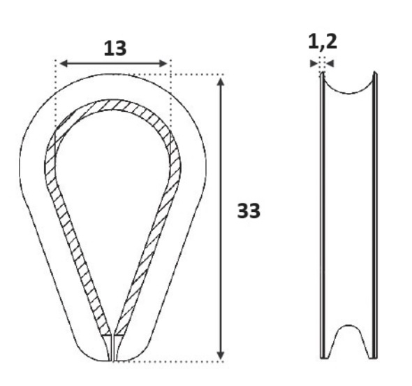 Anneau de câble de 4mm de diamètre. Largeur 13mm longueur 33mm épaisseur 1,2mm. Cet anneau de câble pour bloque câble inox est en acier INOX 316, pour une utilisation en intérieur et en extérieur. Il permet de guider le câble inox afin d'éviter qu'il ne se pince. À utiliser avec le bloque câble référence 306402.