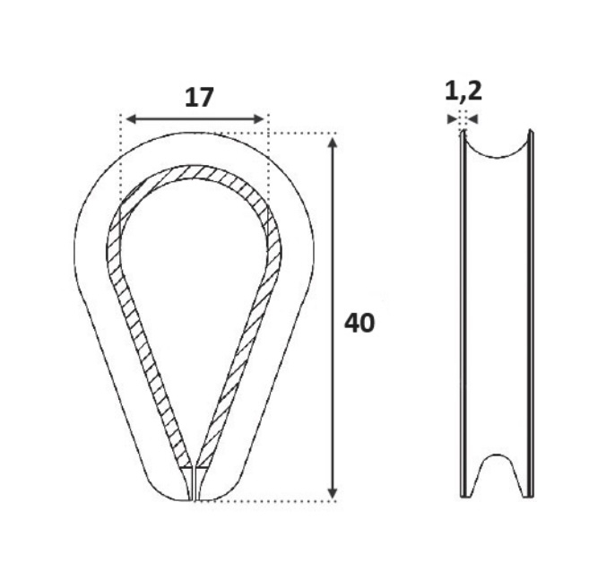 Anneau de câble de 4mm de diamètre. Largeur 13mm longueur 33mm épaisseur 1,2mm. Cet anneau de câble pour bloque câble inox est en acier INOX 316, pour une utilisation en intérieur et en extérieur. Il permet de guider le câble inox afin d'éviter qu'il ne se pince. À utiliser avec le bloque câble référence 306403.