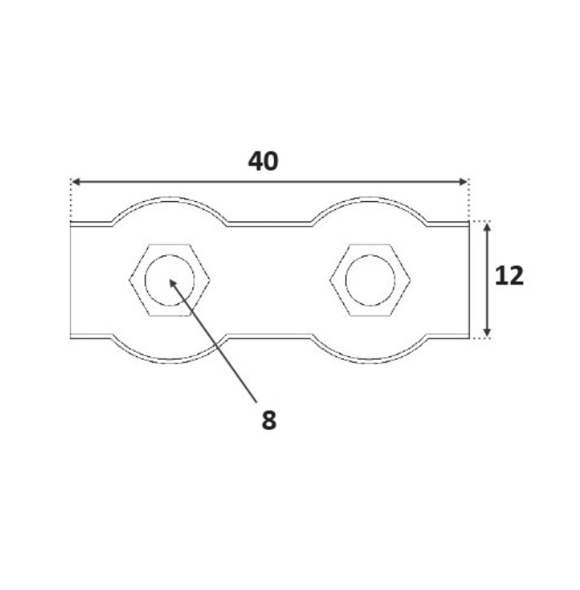 Bloque câble de 4mm de diamètre. En inox 316.