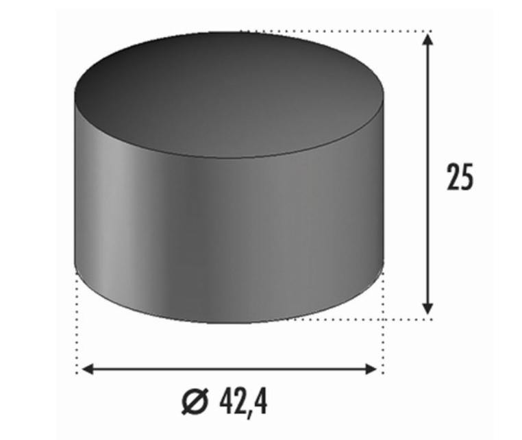 Finition pour une main courante en bois de 42mm de diamètre. En inox 316. épaisseur 2 mm . Diamètre intérieur 38,4 mm .A utiliser avec connecteur réf 30770