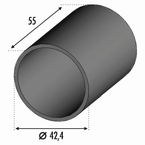 Connecteur droit pour une main courante en bois de 42mm extérieur de large en inox 316. Pour fixer la main courante à ce connecteur il faut au préalable fixer en bouts des mains courantes les deux pièces d'adaptation (référence : 30770) non fournies et centrées par une vis à bois.